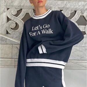 Yellow The Label Navy Let’s Go For A Walk Sweatshirt